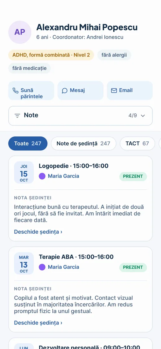 Observațiile din ședințe, pe telefon