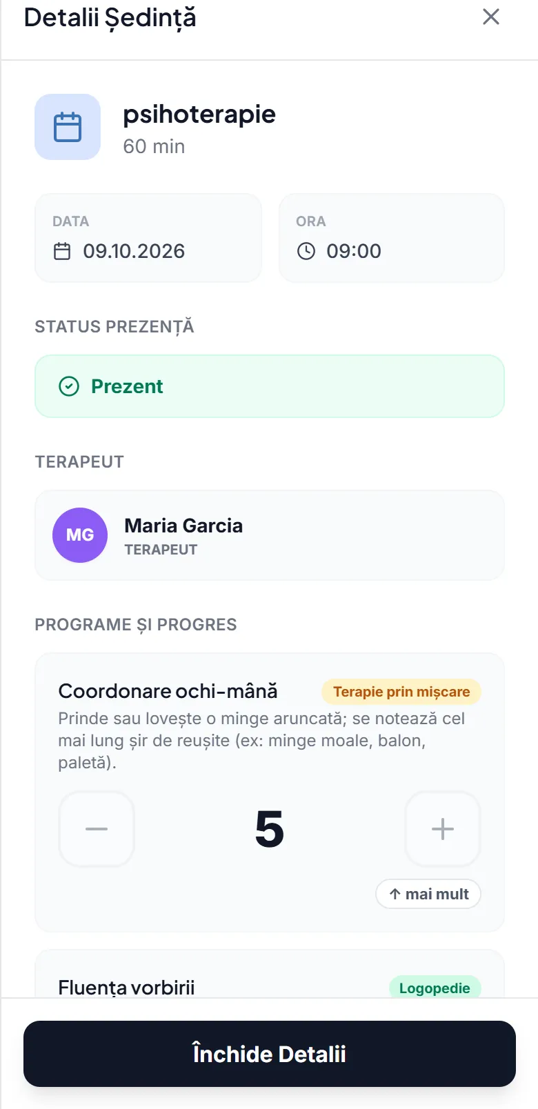O ședință în portal: prezența, terapeutul și programele lucrate