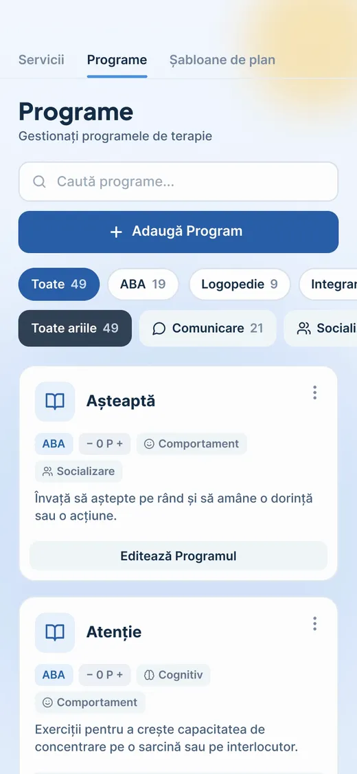Programele terapeutice, pe telefon